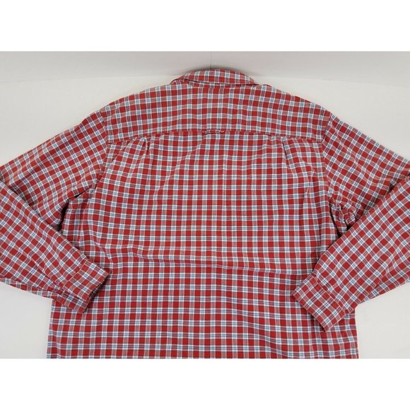 LL Bean Button Up Shirt Mens Size XLT Red  Long Sleeve Plaid Casual Preppy B46 - Picture 9 of 9